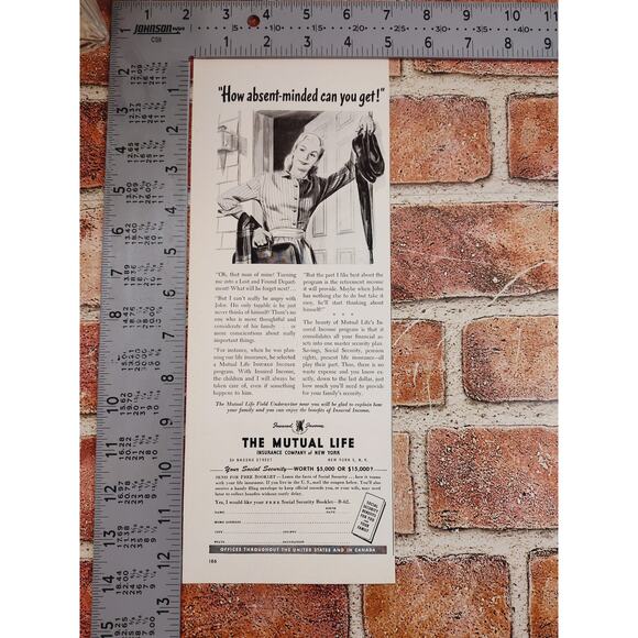 1950 "How Absent-Minded Can You Get!" Smirking Wife Holding Hubbys Vtg Print Ad - Picture 4 of 7